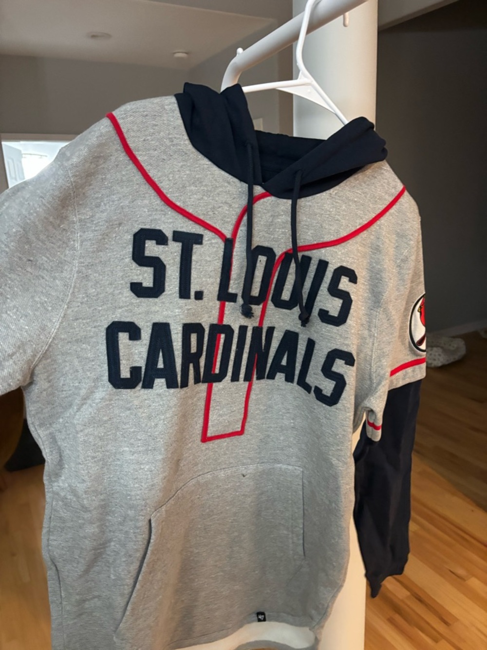 '47 St. Louis Cardinals Gray Pullover Hoodie with Navy & Red Trim